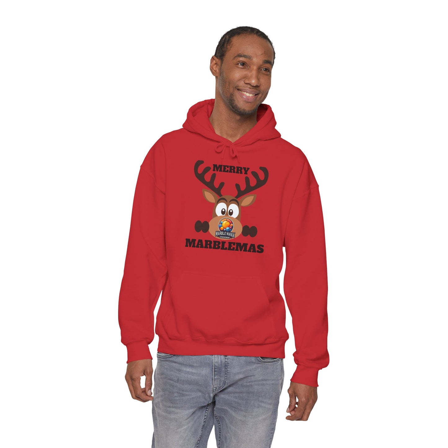 Hoodie — Merry Marblemas Reindeer Christmas Sweatshirt